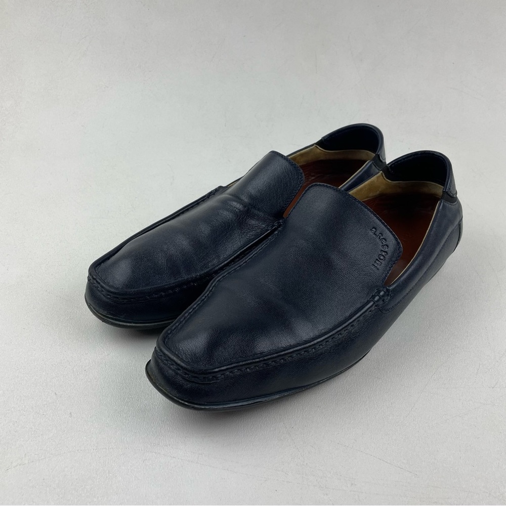 A. Testoni Suede Navy Leather Driving Loafers Men’s Size 12 Made in Italy